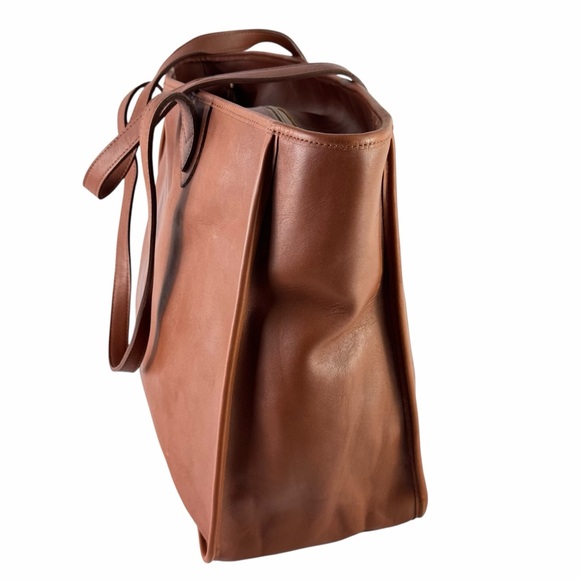 EL PORTAL Tote Bag in Brown Leather Tote Shopping Shoulder Bag Made in USA - Picture 2 of 12